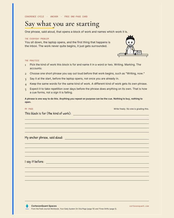 The Anchor card